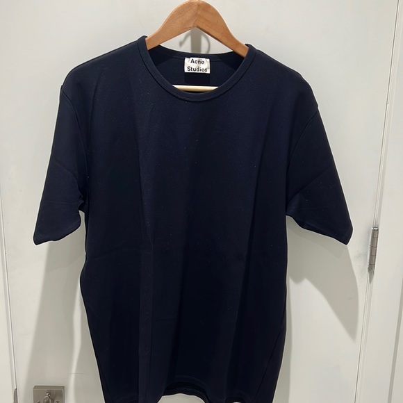 Acne Studios Navy Cotton Jersey T-shirt - Picture 1 of 4